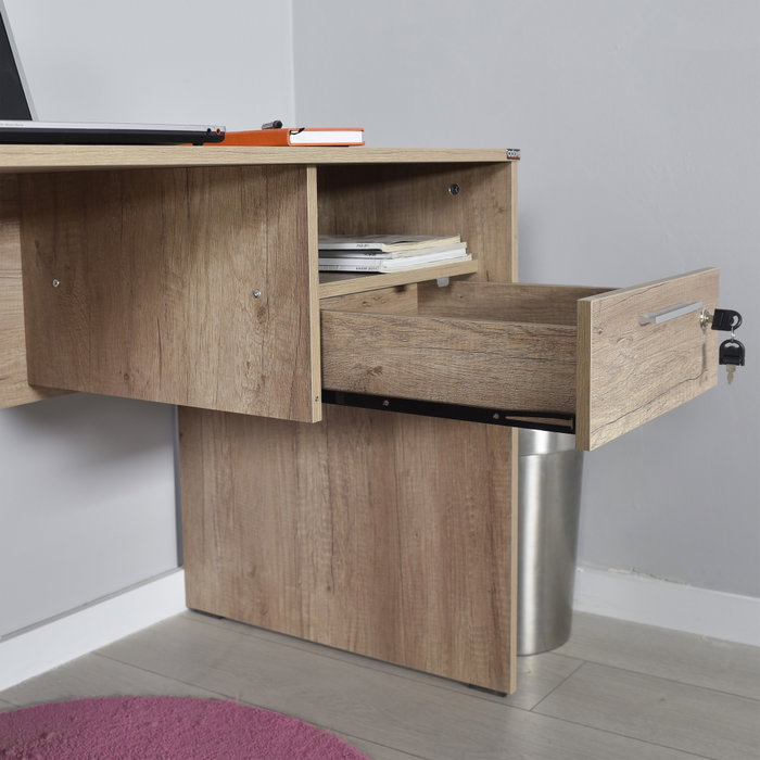Hanah Home Cms-510-Tt-1 Escritorio de Estudio Nogal Claro